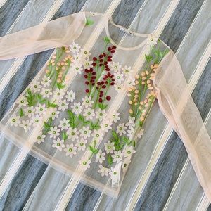 Zara floral long sleeve top